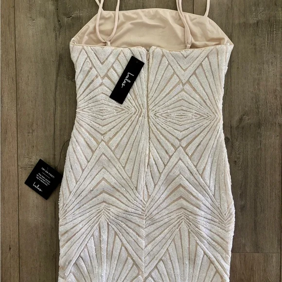 Lulu's Lost In Your Eyes White Sequin Bodycon Mini Dress -NWT - Picture 3 of 9